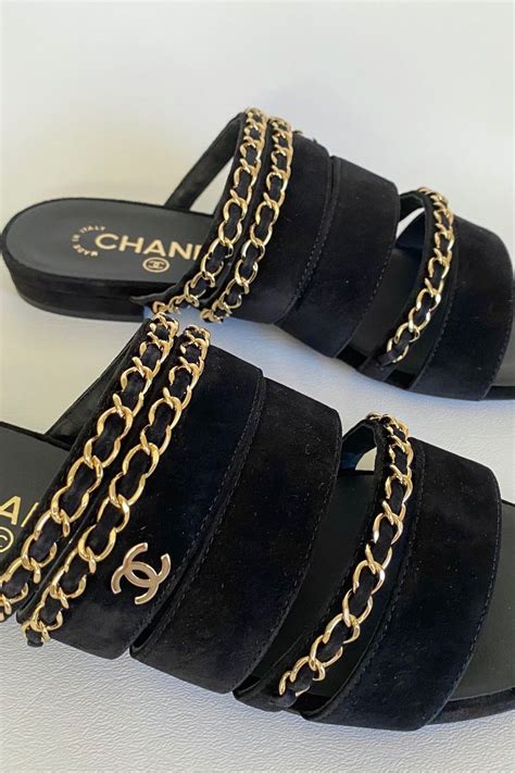 chanel crochet slides|chanel suede sandals.